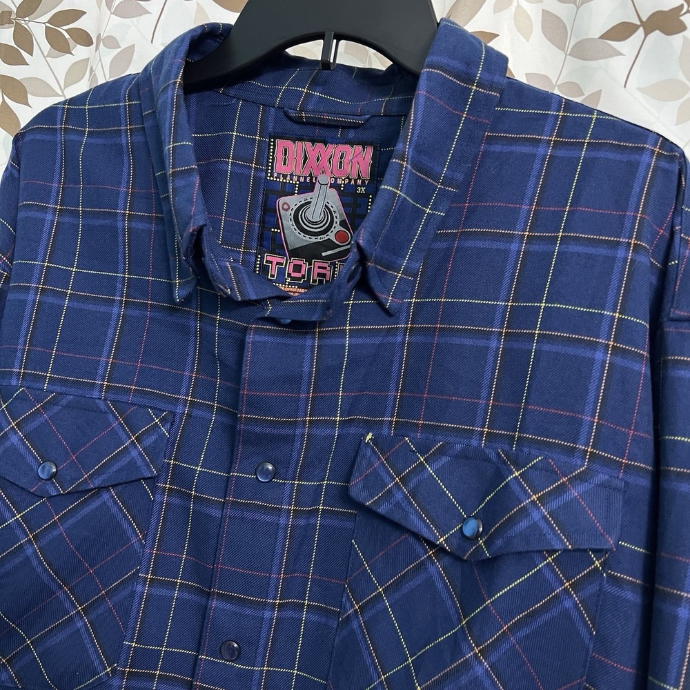 Dixxon Flannel The Toru Long Sleeve Men's Size 3XL Pearl Snap Blue Plaid